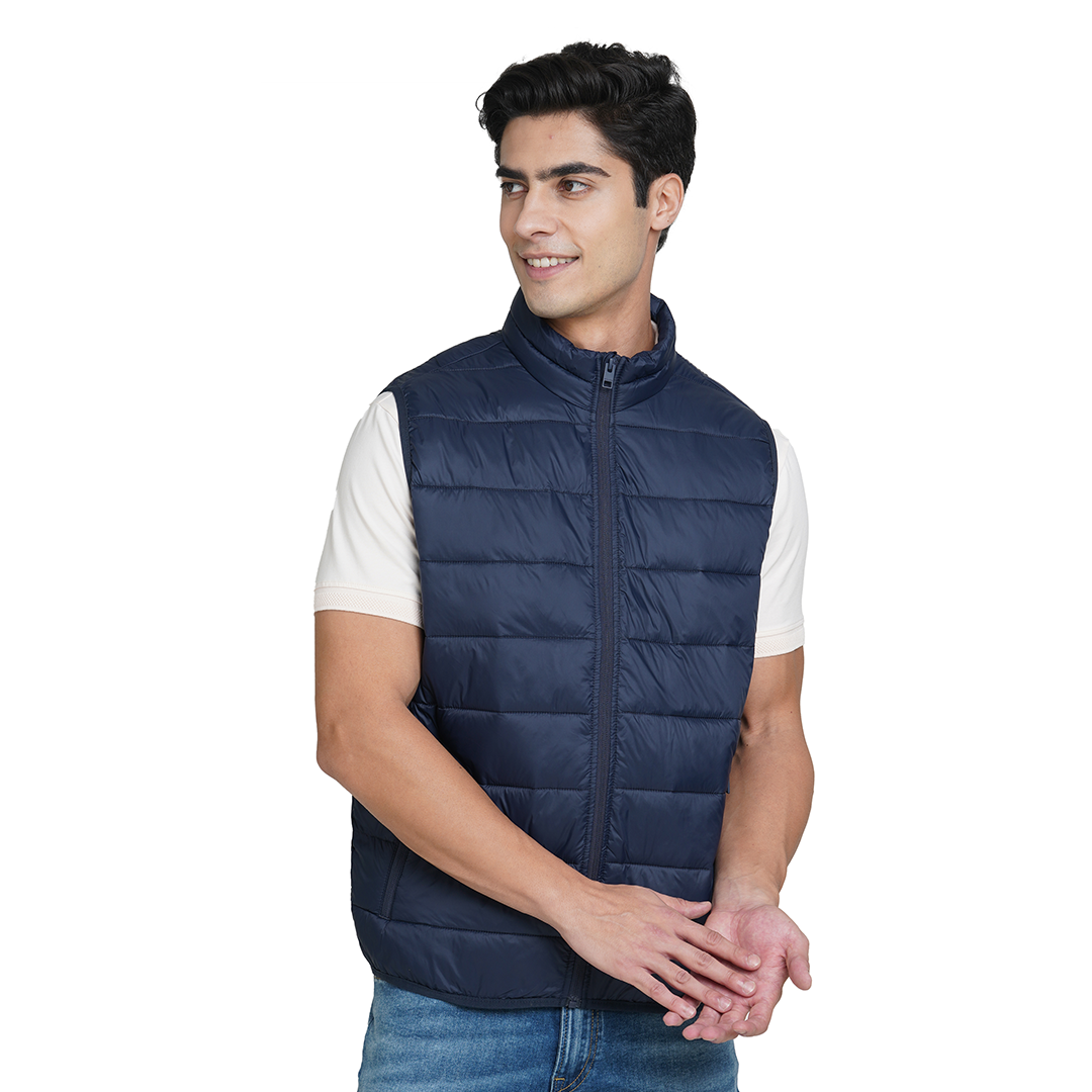 Jack&Jones -  Ethan Sleeveless Puffer Jacket - Navy Blue