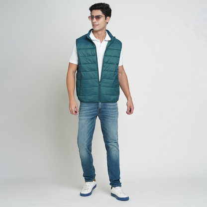 Jack&Jones -  Ethan Sleeveless Puffer Jacket - Petrol
