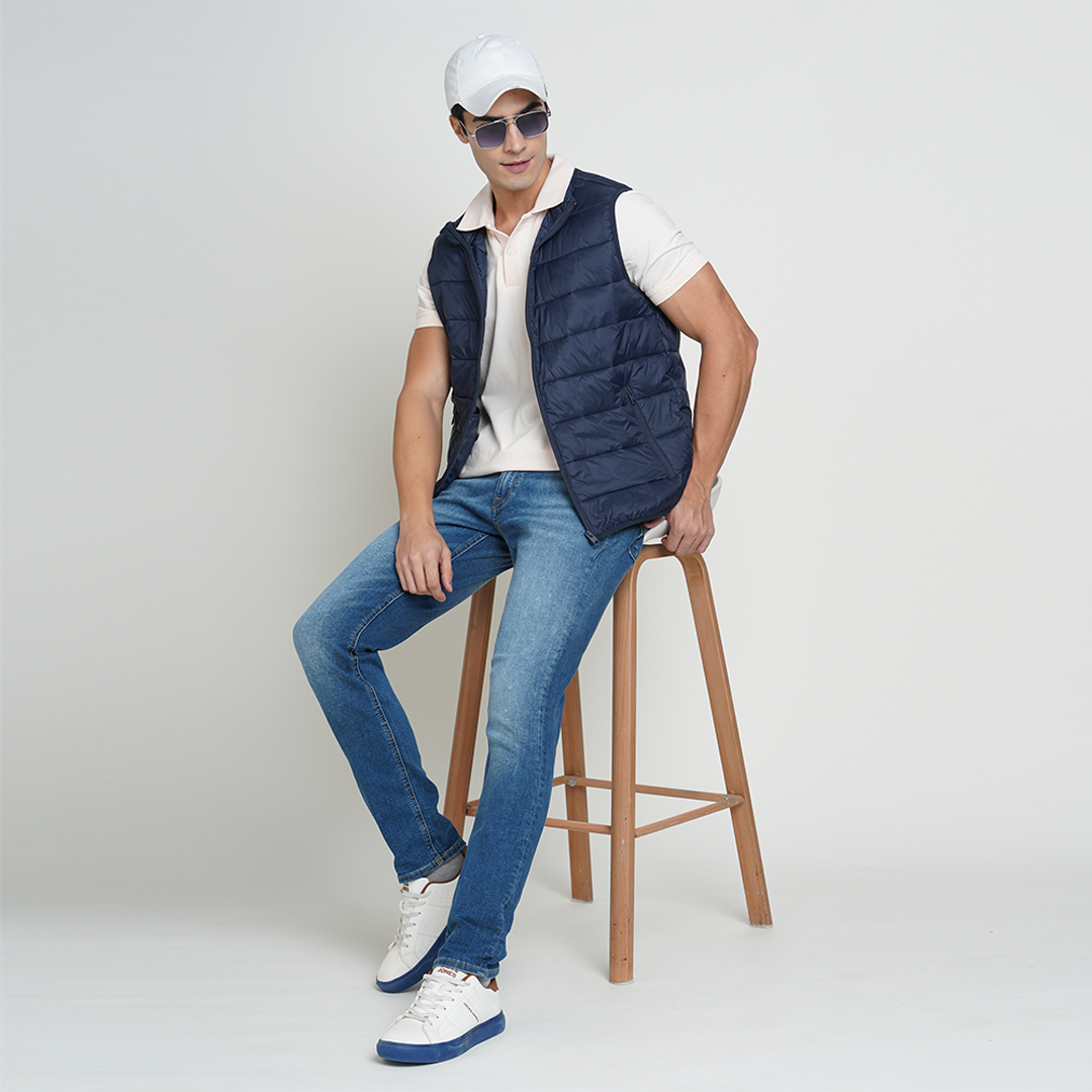 Jack&Jones -  Ethan Sleeveless Puffer Jacket - Navy Blue