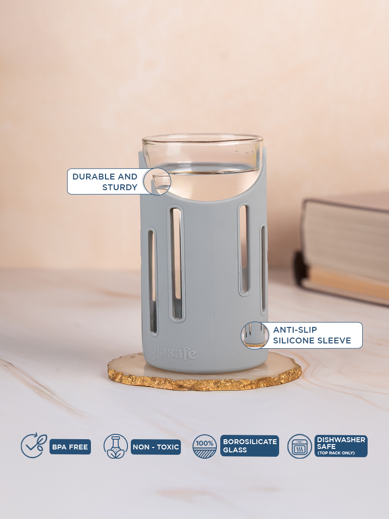 Glasafe Grip 'N' Sip 350ml - Set of 2 (Soothing Slate)