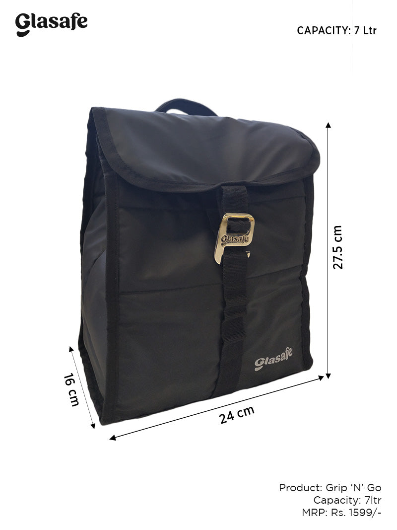 Glasafe Eat Light Combo with Lunch bag Set of 3 (Tiffin: 320mlx1 + 520mlx1)