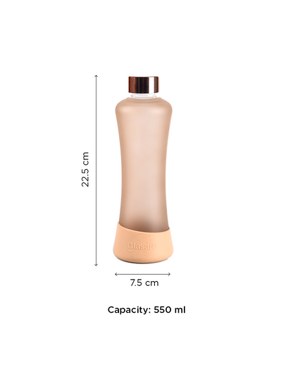 Glasafe SYP Borosilicate Glass Bottle with Silicone base 550ml (Bisque)