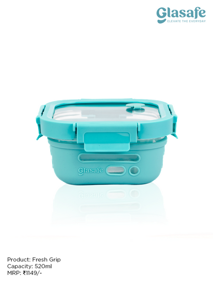 Glasafe Snack Lunch Combo with Lunch Bag Set of 3 (Tiffin: 320mlx1 + 520mlx2)