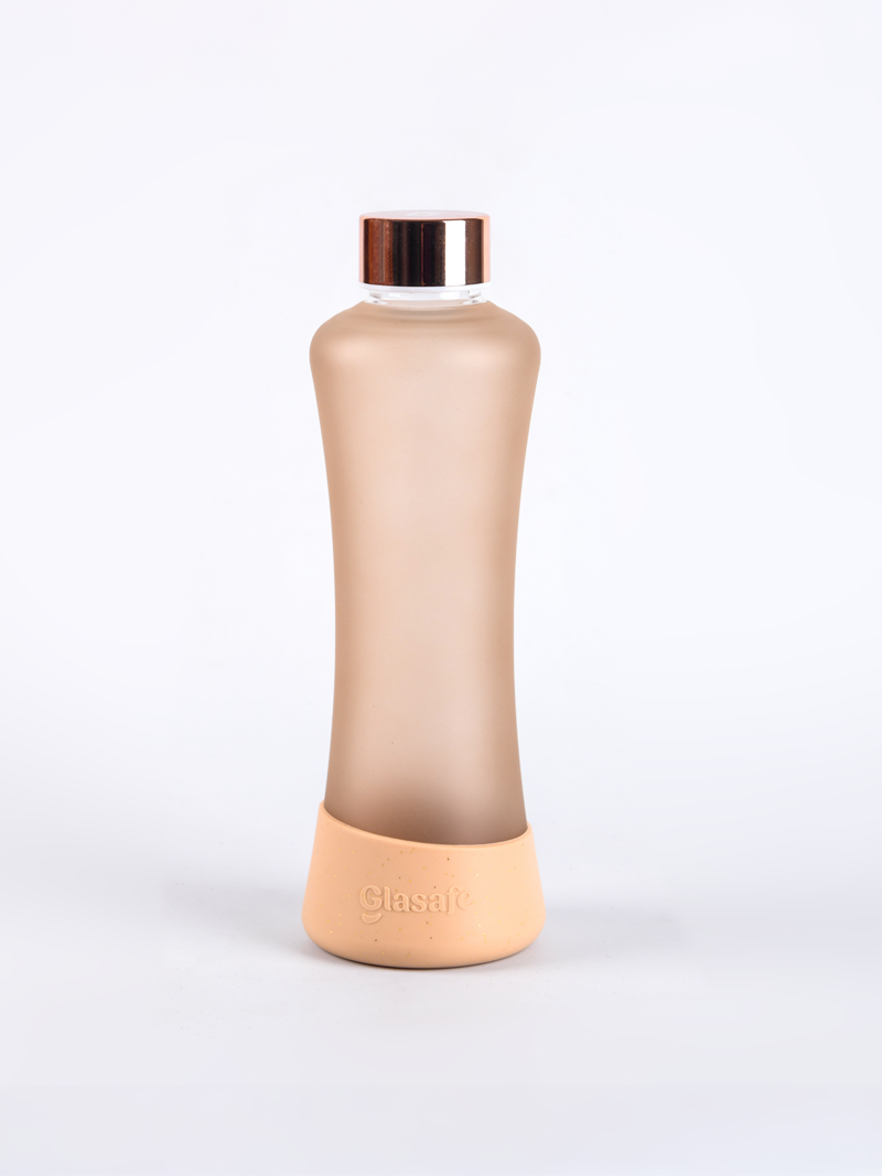 Glasafe SYP Borosilicate Glass Bottle with Silicone base 550ml (Bisque)