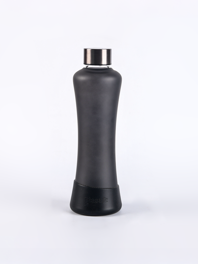 Glasafe SYP Borosilicate Glass Bottle with Sillicone Base 550ml (Noir)