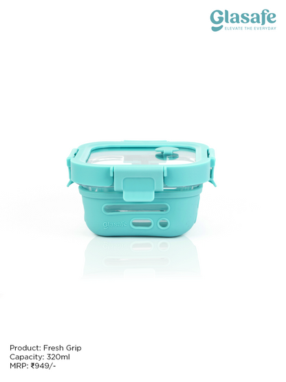 Glasafe Snack Lunch Combo with Lunch Bag Set of 3 (Tiffin: 320mlx1 + 520mlx2)