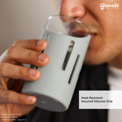 Glasafe His & Her Combo Set Of 6 (Bottle 750mlX2 + Drinking Glass 350mlX4)