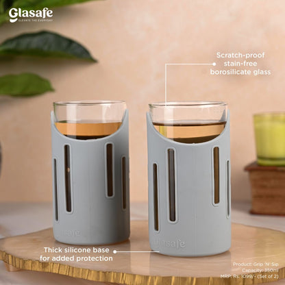 Glasafe His & Her Combo Set Of 6 (Bottle 750mlX2 + Drinking Glass 350mlX4)