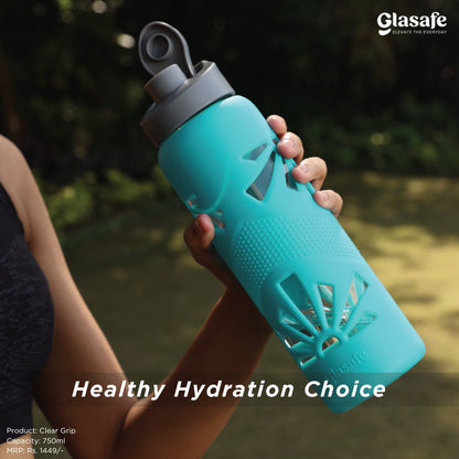 Glasafe His & Her Combo Set Of 6 (Bottle 750mlX2 + Drinking Glass 350mlX4)
