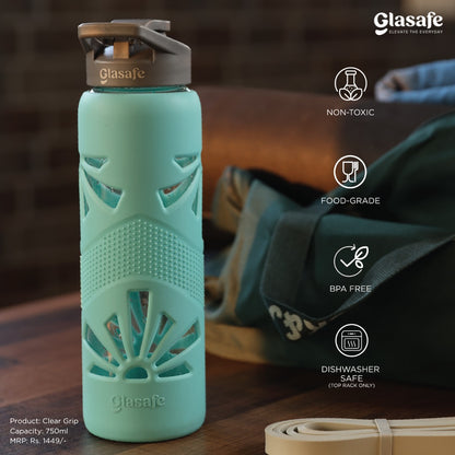Glasafe His & Her Combo Set Of 6 (Bottle 750mlX2 + Drinking Glass 350mlX4)