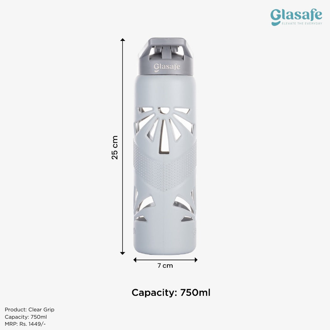 Glasafe His & Her Combo Set Of 6 (Bottle 750mlX2 + Drinking Glass 350mlX4)