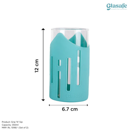 Glasafe His & Her Combo Set Of 6 (Bottle 750mlX2 + Drinking Glass 350mlX4)