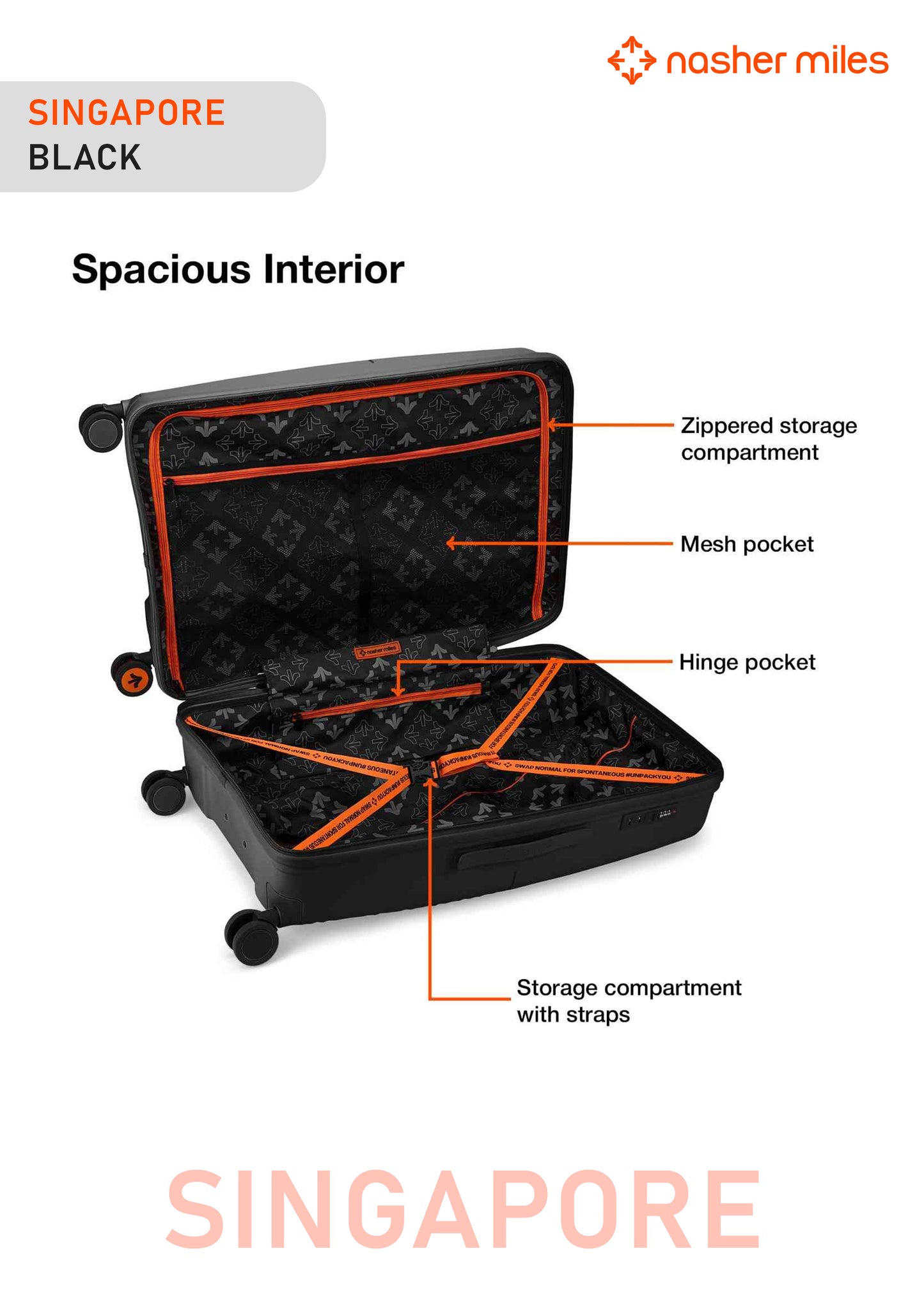 Nasher Miles Singapore Luggage - Black