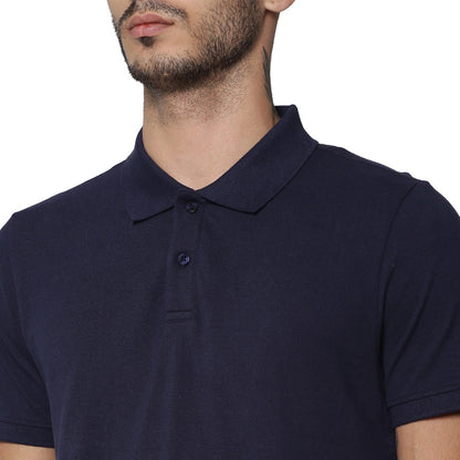 Jack&Jones Solid/Plain Polo - Navy Blue
