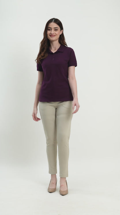 Vero Moda Jacquard Polo - Wine