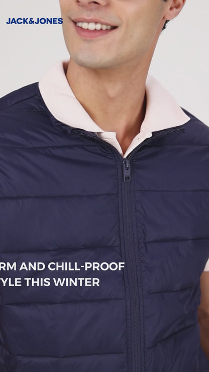 Jack&Jones -  Ethan Sleeveless Puffer Jacket - Navy Blue