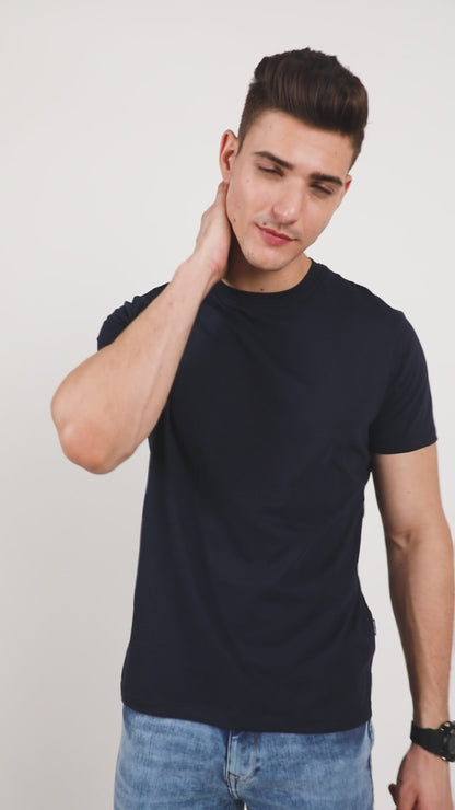 Jack&Jones Joren Round Neck Tee - Navy Blue