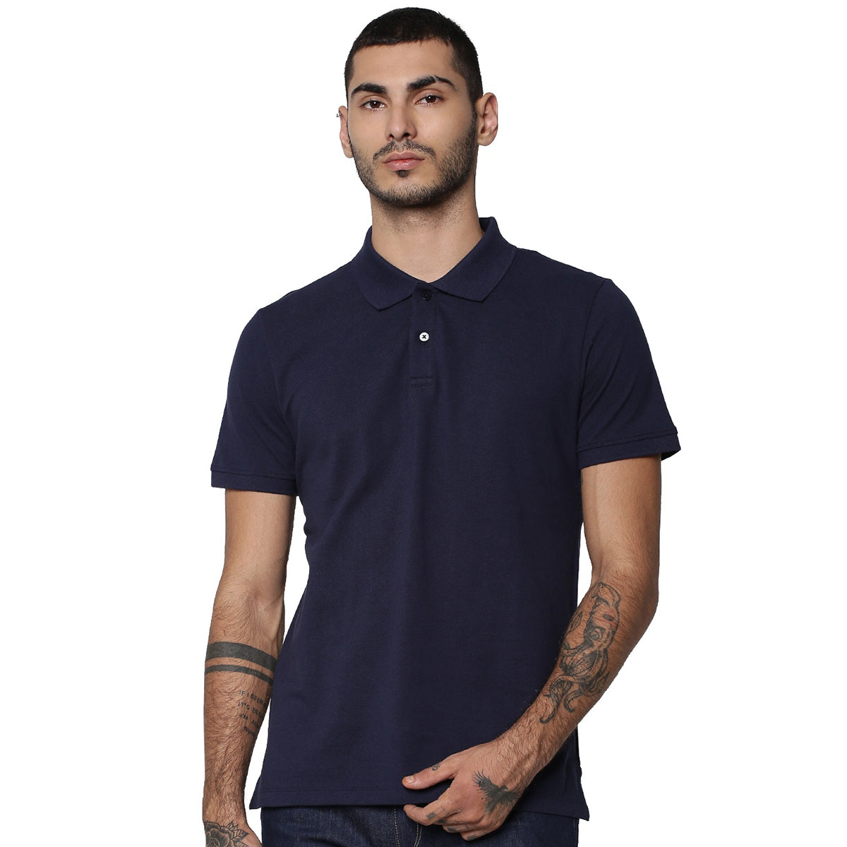 Jack&Jones Solid/Plain Polo - Navy Blue