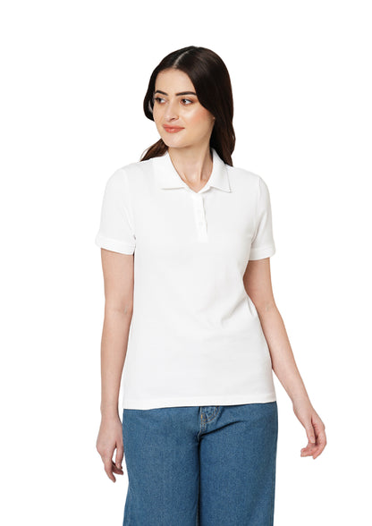 Vero Moda Jacquard Polo - White