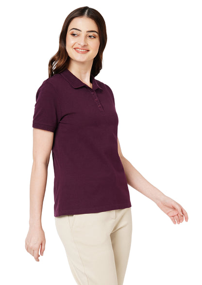 Vero Moda Jacquard Polo - Wine
