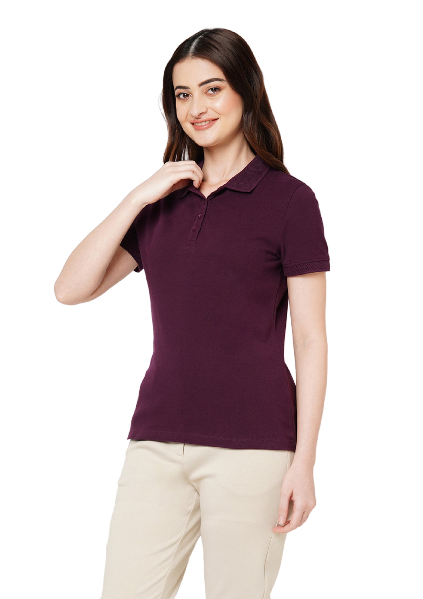 Vero Moda Jacquard Polo - Wine