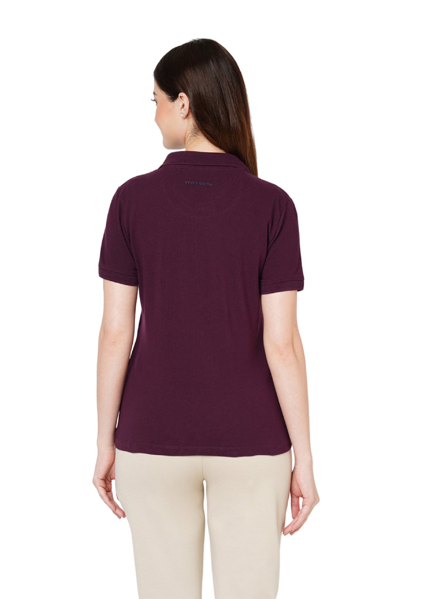 Vero Moda Jacquard Polo - Wine