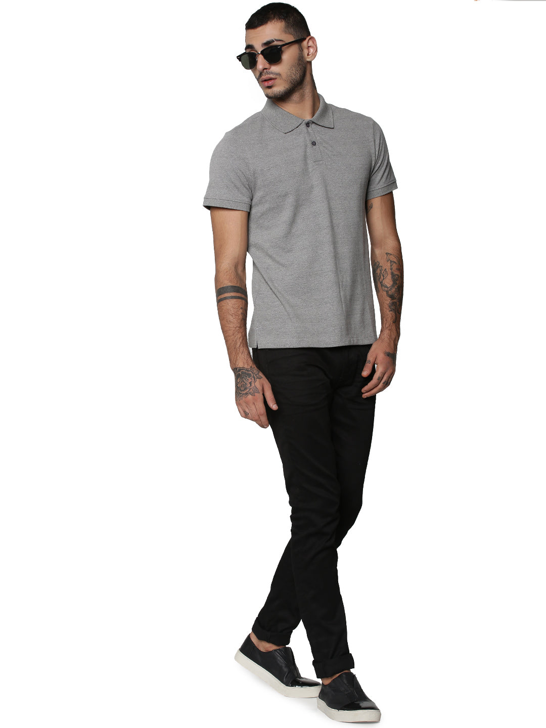 Jack&Jones Solid/Plain Polo - Charcoal Gray