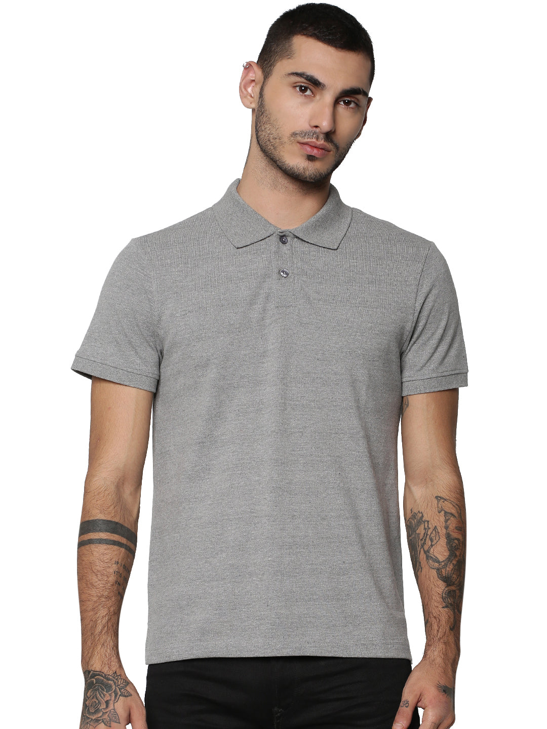 Jack&Jones Solid/Plain Polo - Charcoal Gray