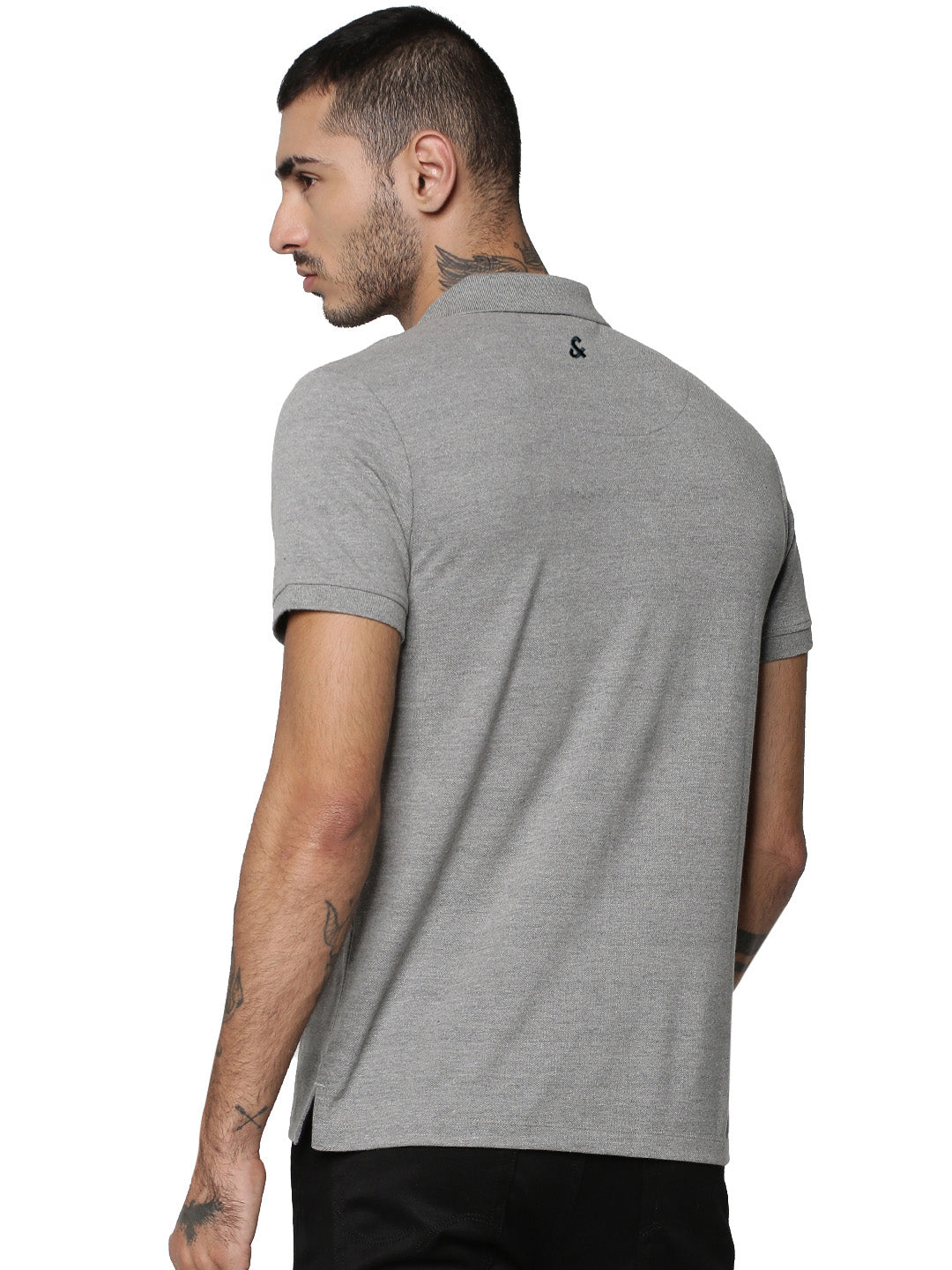 Jack&Jones Solid/Plain Polo - Charcoal Gray