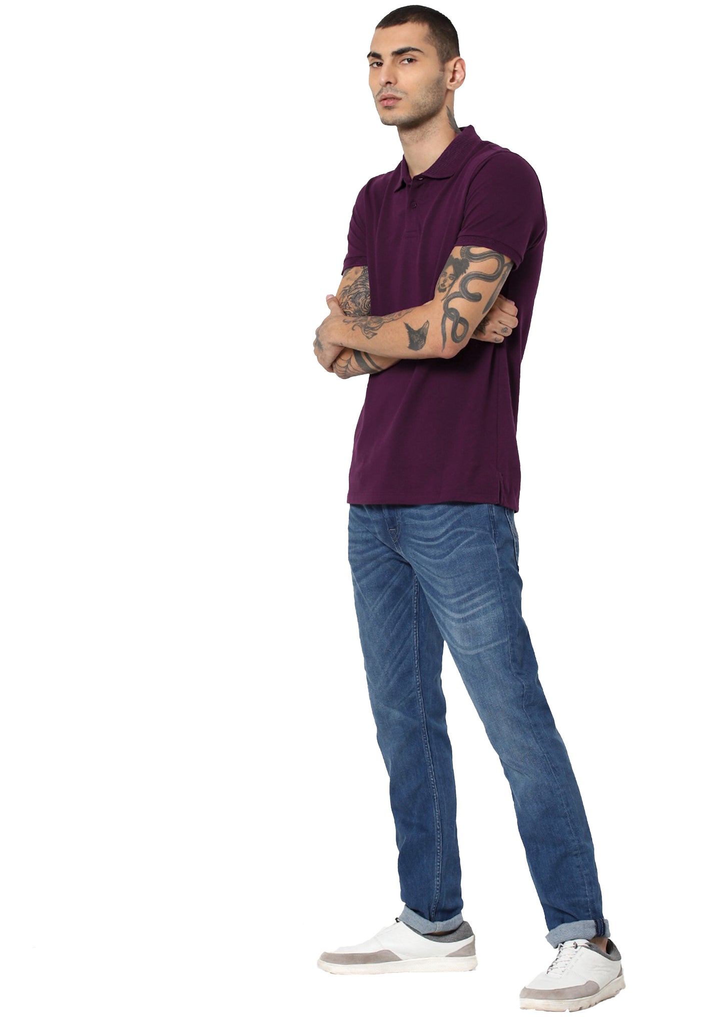 Jack&Jones Jacquard Plain Polo - Wine