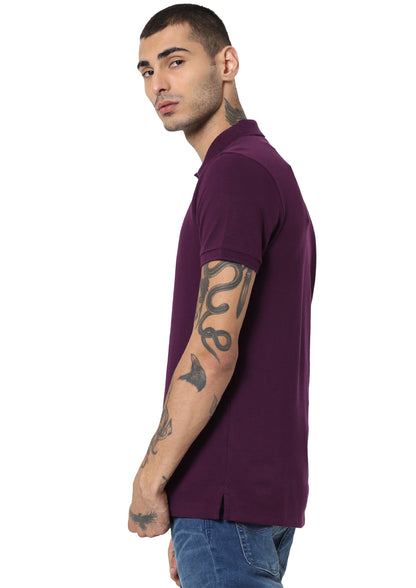 Jack&Jones Jacquard Plain Polo - Wine
