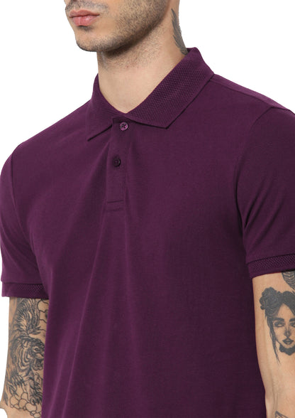 Jack&Jones Jacquard Plain Polo - Wine